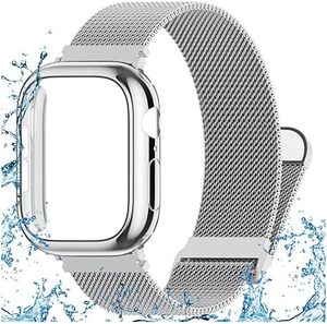 lot 321608 image: Waterproof Stainless Steel Milanese Band with Case Compatible for Apple Watch 38mm 40mm 41mm 42mm 44mm 45mm 46mm 49mm WomenMen,Magnetic Strap for iWatch Series 11 10 9 8 7 6 5 4 3 2 1 SE SE3 Ultra23