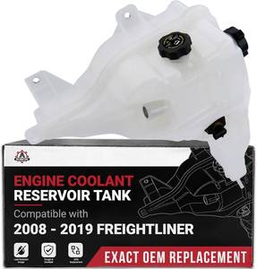 lot 421617 image: Retails for $141 Engine Coolant Reservoir - Compatible with Freightliner - Cascadia, Century Class, Columbia, Coronado, FLD120SD, M2 106 - Coolant Reservoir Tank - Coolant Overflow Tank - Replaces 525263005