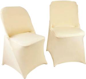 lot 421620 image: 10PCS Stretch Spandex Folding Waterproof Chair Covers,Universal Fitted Chair Cover Protector for Wedding Party Banquet Holidays Celebration Decoration(Champagne)