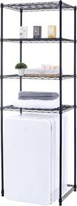 lot 421621 image: Retails for $140 Zvyteay 4 Tier Mini Fridge Shelf Adjustable Height Storage Shelf Metal Storage Rack Mini Fridge and Microwave Stand for Dorm, Kitchen, Office, Black
