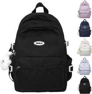 lot 421626 image: VTTDB Kawaii Backpack with Cute Accessories Casual Aesthetic Daypack Simple Laptop Bag Waterproof Travel Rucksack for Women (black)