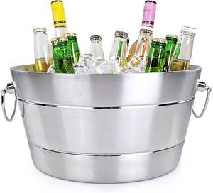 lot 421628 image: BREKX Insulated Beverage Tub & Ice Bucket, Stainless Steel Silver, 12Qt