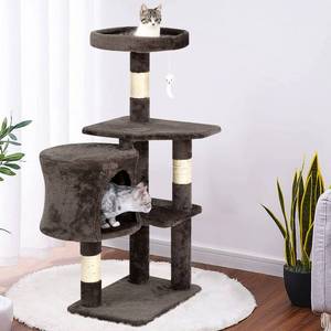 lot 421635 image: Bestpet Cat Tree 36 Inch Tall Scratching Toy Activity Centre Cat Tower Condo Multi-Level Furniture Scratching Posts for Indoor Cats, Dark Gray 36.2 in