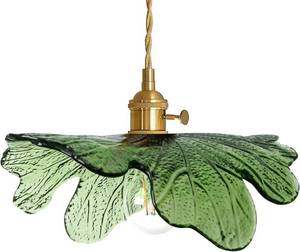 lot 421636 image: Vintage Pendant Lights Green Glass Pendant Lighting Kitchen Island Hand Blown 1-Light Brass Pendant Light Farmhouse Hanging Light fixtures with Glass Shade for Dining Room Bedroom