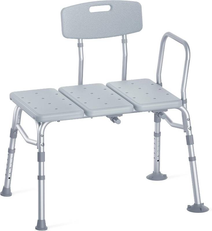 lot 301621 image: Tub Transfer Bench with Backrest for Bathtub, Height Adjustable