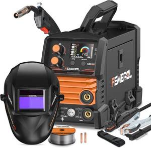 lot 131524 image: FEMEROL 140A 3 in 1 MIG Welder,Flux Core, MIGLift TIGStick Welding Machine 110V Portable IGBT Inverter Synergic Control, LED Display with Welding Helmets