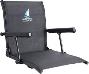 lot 131527 image: Mesh Fishing Boat Seat, Breathable & Quick-Drying, Built-in Armrests and Premium Lumbar Support. 90  Foldable Boat Chair, 350 LBS Capacity, Only 4.6 LBS (1, With Logo)