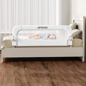 lot 131532 image: UPGOGO Folding Bed Rail for Toddlers, White, 59 L x 23.6 H
