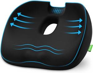 lot 131534 image: AUVON Innovative Donut Pillow Hemorrhoids Scientific Center Hole and Tailbone Cutout, Orthopedic Pain Relief Donut Seat Cushion for Coccyx, Sciatica, Postpartum Pregnancy, After Surgery Sitting Relief