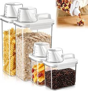 lot 131538 image: Cereal Storage Containers Sets,BPA Free with Pouring Spout Handle Airtight Food Storage Dispenser with lids For Rice Flour Pasta Grain, Pet Food Storage Container (37.2 oz  77.7 oz (2 of Each))