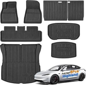 lot 231648 image: Retails for $130 SUPER LINER Tesla Model 3 Floor Mats 2024-2026 2027 All-Weather Full Set