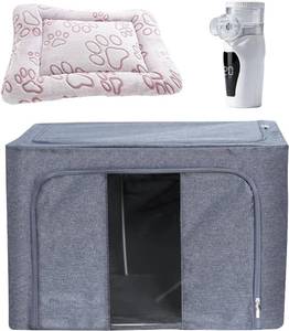 lot 231650 image: REDDOUDOU Pet Oxygen Chamber, Small Pet Incubator, Animal Humidifier Box, Pets Delivery with Padded Cotton, Cats Nest, Pets Humidifier Accessories for Dogs, Cats, Puppies, Kittens(100L)