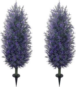 lot 231666 image: GTIDEA 4FT Artificial Lavender Topiary Tree Fake Bushes for Outdoors 2Pcs