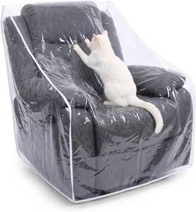 lot 231683 image: Thickened Plastic Armchair Cover, Heavy Duty Plastic Recliner Cover Furniture Covers, Dust-proof Moving Bags, Clear Vinyl Waterproof Living Room Chairs Slipcover for Storage and Moving - 40 W