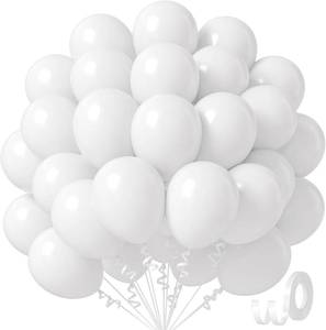 lot 231689 image: White Balloons 12 inch, White Latex 50pcs Party Balloons