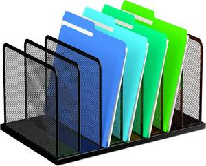 lot 331359 image: Kuntine.B 7-Section Upright Desk File Organizer Black 1 Pack