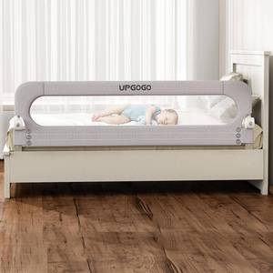 lot 331372 image: UPGOGO Folding Bed Rail for Toddlers, Grey, 71 L x 23.6 H