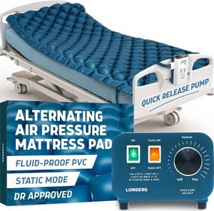 lot 331376 image: Lunderg Alternating Air Pressure Mattress Pad with Static Mode & Quiet Pump
