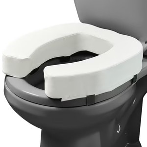 lot 331380 image: Lunderg Toilet Seat Riser for Seniors - Adds 3 inches. Universal Fit - Raised Toilet Seat Cushion with High-Density Foam for enhanced Comfort & Elevation. Easy to Clean. Post-Surgery Must have (White)