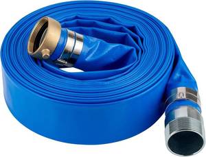 lot 431500 image: Retails for $128 EASTRANS 3 x 100 Discharge Hose with NPT Pin Lug and Nipple Fittings