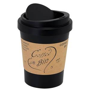 lot 431505 image: Soddeph 0.9 Gallon Desktop Trash Can with Swing Lid, Small Plastic Waste Bin for Desk, Coffee Table, or Vanity,Mini Countertop Trash Can for Office or Bathroom (Black)