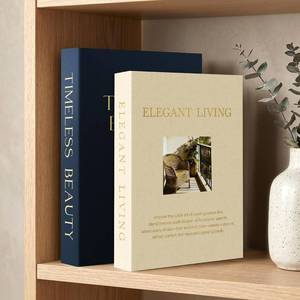 lot 431527 image: AKONEGE Set of 2 Linen Decorative Books with Hidden Storage for Home Decor