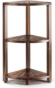 lot 431534 image: BLUEWEST 3-Tier Corner Shower Caddy Stand, Wood, Walnut
