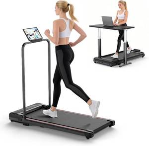 lot 431539 image: Walking Pad Treadmill for Home - Foldable Treadmills with Handle Bar Mini Portable Walk Pads Under Desk Small Spaces Compact Folding Electric Treadmills Office Walking and Running Machine Terluxra