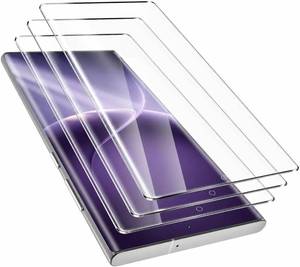 lot 431556 image: JZG 3 Pack for Samsung Galaxy S23 Ultra Screen Protector (6.80 inches), Support Fingerprint Unlock, 9H Hardness Tempered Glass Film, 3D Curved, Anti-Scratch, No Bubble