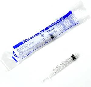 lot 431558 image: 3mL Luer Lock Syringes (No Needle) - 9-Count Bagged, Sterile & Individually Sealed
