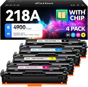 lot 142349 image: 218A Toner Cartridge 4-Pack High Yield with Chip Replacement for HP 218A 218X Toner Cartridge Compatible with HP Color Laserjet Pro MFP 3301cdw 3301fdw 3301sdw Pro 3201dw Printer W2180A Ink (BCYM)