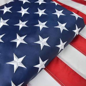 lot 142354 image: American Flag 8x12 FT, Large US Flag USA High Wind with Embroidered Stars, Sewn Stripes, Brass Grommets, DurableOutdoor Outside