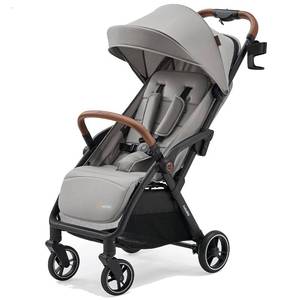 lot 142358 image: Retails for $150 Baby Stroller, Auto-Fold Lightweight Travel Stroller for Airplane, Compact Toddler Pushchair with PU Leather Handle, Newborn to 50 lbs, Grey