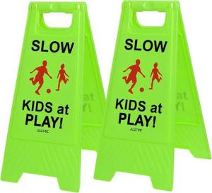 lot 242218 image: Slow Children Playing Sign For Street, Caution Kids At Play Sign