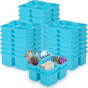 lot 242219 image: Geelin 16 Pack Classroom Caddy Bulk, 8 x 6.7 x 3.5 inches, Blue