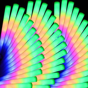lot 242228 image: pelreame 55 Pcs LED Foam Glow Sticks Bulk, Foam Light Up Sticks 3 Modes of Color Flashing,Glow in The Dark Party Supplies for Birthday,Wedding,Raves,Carnival,New Year,Concert,Halloween Christmas