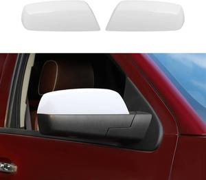 lot 242245 image: White Rearview Mirror Half Caps Cover,Left & Right Side Mirror Cover Caps for 2014-2018 Chevy Silverado GMC Sierra Tahoe Suburban Side View Door Mirror Cover
