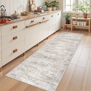 lot 242248 image: 26 x 8 Runner Rug Non Slip,Washable Kitchen Rugs,Taupe