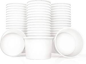 lot 242254 image: Lakesstory Paper Ice Cream Cups 4oz Small White Dessert Bowls Frozen Yogurt Cup White Dessert Bowls Frozen Dessert Supplies Pack of 50 count