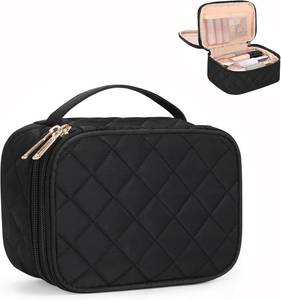lot 242256 image: Relavel Small Makeup Bag, Cute Make Up Pouch for Women, Black