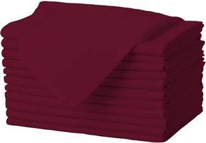 lot 242257 image: Gee Di Moda Cloth Napkins - 17 x 17 Inch Burgundy Dinner Napkins - Set of 12 Soft & Absorbent Washable Fabric Cloth Table Napkins with Hemmed Edges for Hotel Restaurant, Holiday Parties & Wedding