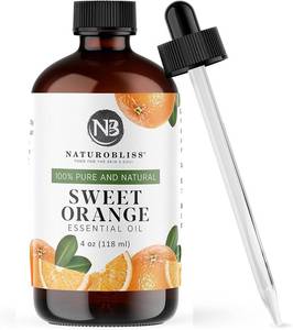 lot 242264 image: NaturoBliss 100% Pure & Natural Sweet Orange Essential Oil Therapeutic Grade Premium Quality Oil with Glass Dropper - Huge 4 fl. Oz - Perfect for Aromatherapy and Relaxation