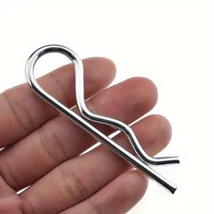 lot 242266 image: 10PCS Spring Hitch Cotter Hair Pin,White Zinc Plated Retaining Wire Pins Clip Hitch Clip Cast Iron Pull Ring & Positioning Pin(M3.575mm)