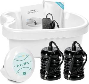 lot 342268 image: veicomtech Ionic Foot Bath Detox Machine with Basin, Ion Foot Detox Spa
