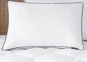 lot 342277 image: Serta Ocean Breeze Breathable MediumFirm Bed Pillow for Side, Back, and Stomach Sleepers, Sustainable Fiber Fill and Tencel Cover (1 Pack), StandardQueen, White