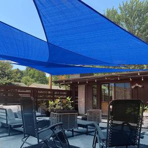 lot 342283 image: LOVE STORY 16 x 16 x 16 Triangle Sun Shade Sail for Outdoor Patio, Blue