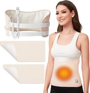 lot 342302 image: Heated Castor Oil Pack Wrap, USB Electric Heating Pad for Stomach