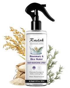 lot 342305 image: Raslok NatureScience Rosemary & Rice Water Hair Spray  Made with 100% Natural Extracts  Lightweight, Non-Greasy Formula  For Softer, Smoother-Looking Hair  6.76 fl oz  200 ml