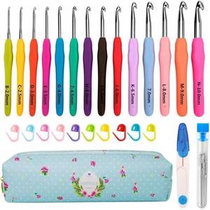 lot 342306 image: Yarniss Crochet Hooks,14 Size Ergonomic Crochet Hooks Set 2mm(B)-10mm(N)