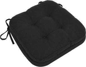 lot 442179 image: baibu Patented Dual-Layer Dining Chair Cushion, 16.5 x 16.5 x 3.5 in, Black